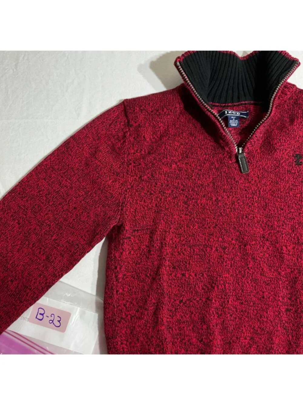 Izod kids  Red Marled Half-Zip Sweater Size 8 Cotton Blend